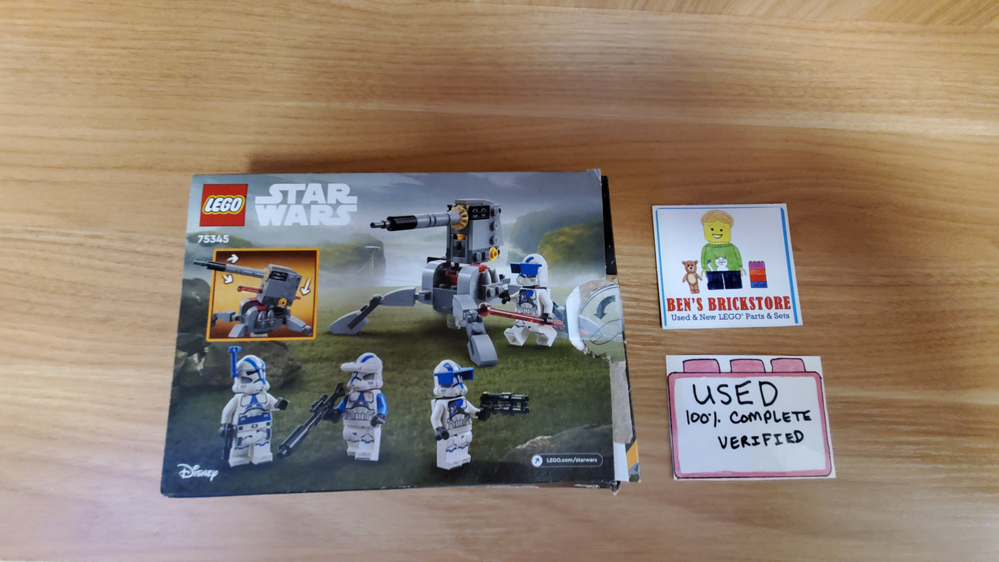 Used, Complete LEGO® Star Wars™ 501st Clone Troopers™ Battle Pack 75345 Building Toy Set (119 Pieces)