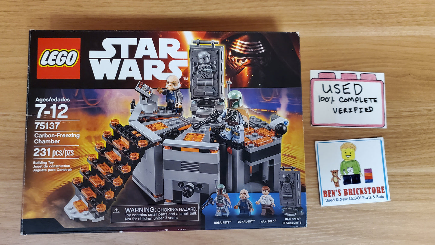 Used, Complete LEGO® Star Wars™ Carbon-Freezing Chamber 75137 (231 Pieces)