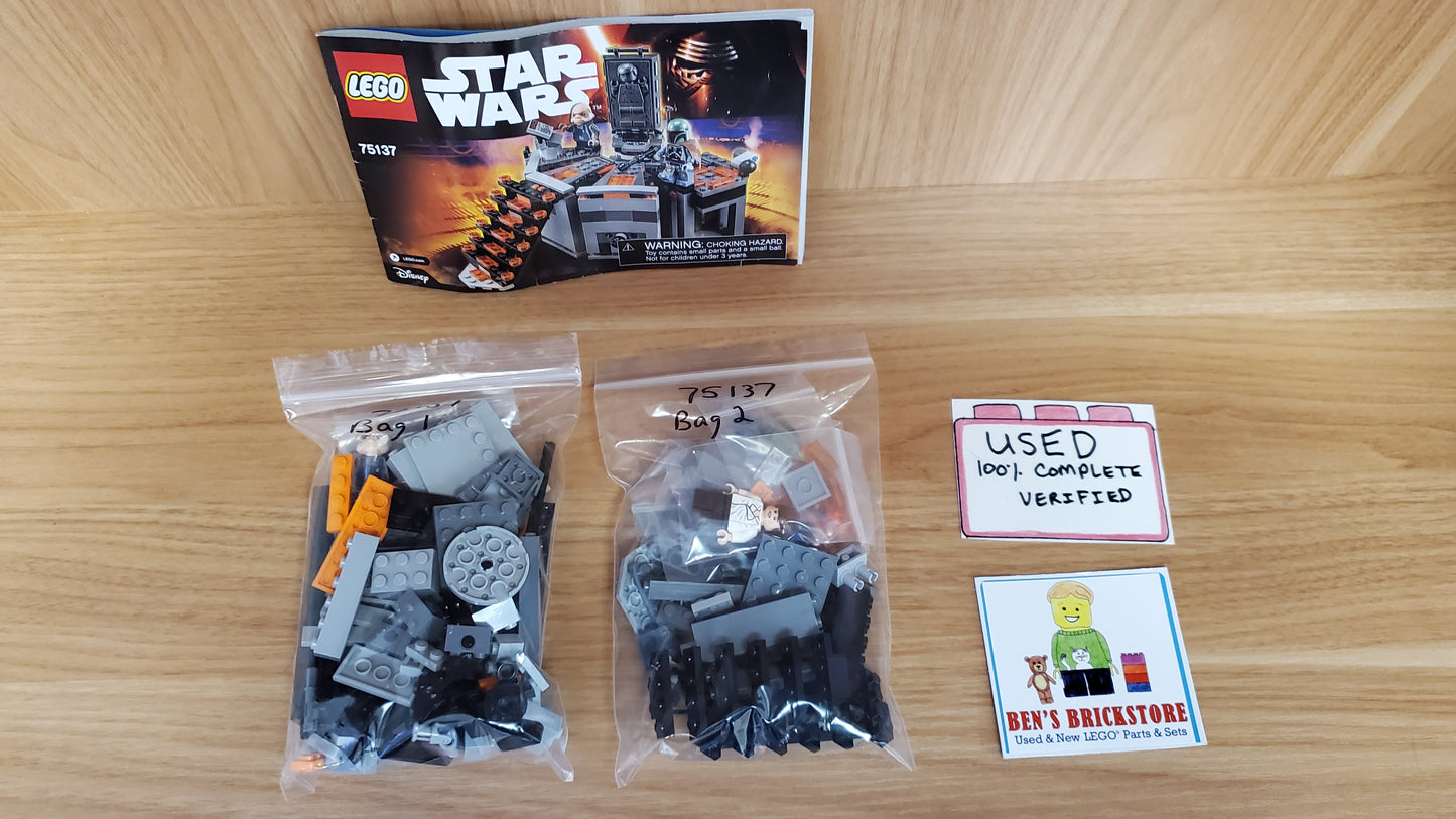 Used, Complete LEGO® Star Wars™ Carbon-Freezing Chamber 75137 (231 Pieces)