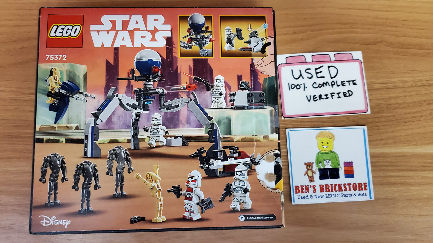 Used, Complete LEGO® Star Wars™ Clone Trooper™ & Battle Droid™ Battle Pack 75372 (215 pieces)