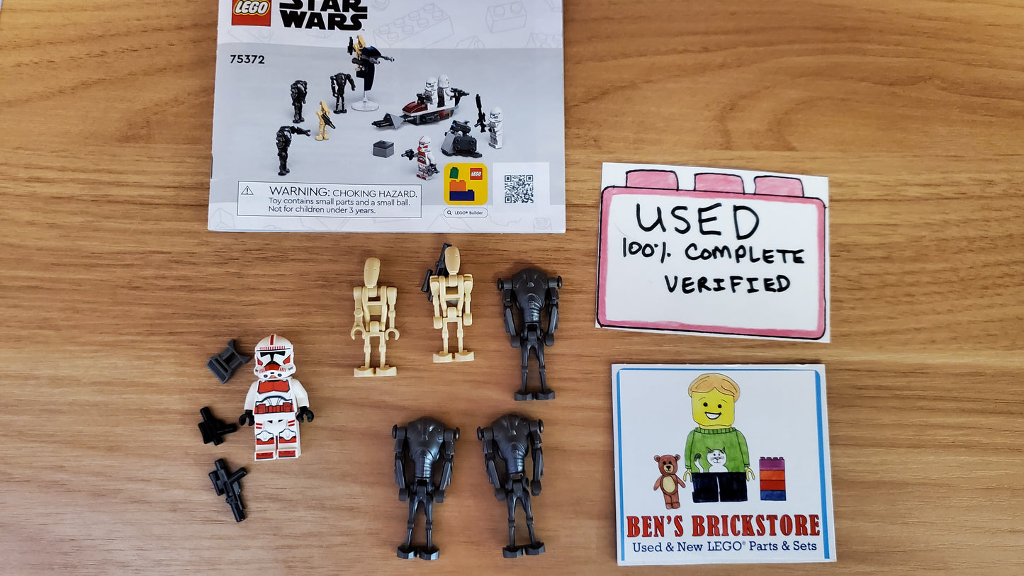 Used, Complete LEGO® Star Wars™ Clone Trooper™ & Battle Droid™ Battle Pack 75372 (215 pieces)