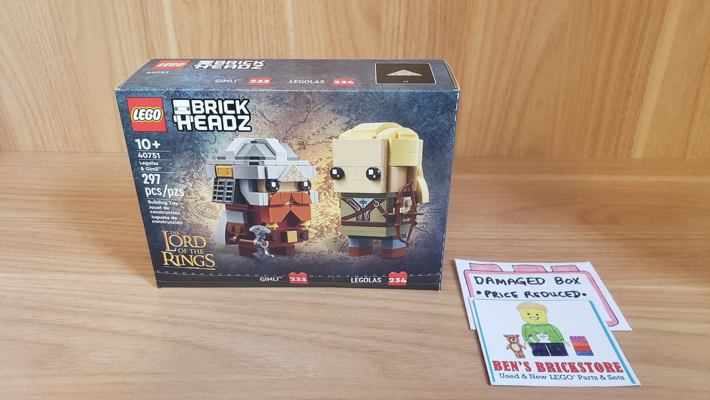 Sealed LEGO® BrickHeadz Lord of the Rings Set 40751 -Legolas & Gimli DAMAGED BOX