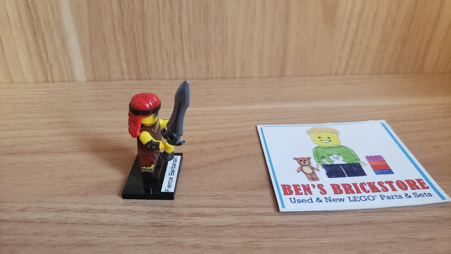 New, Complete LEGO® Collectible Minifigures Set col25-11 - Fierce Barbarian, Series 25 (Complete Set with Stand and Accessories)