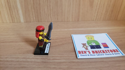New, Complete LEGO® Collectible Minifigures Set col25-11 - Fierce Barbarian, Series 25 (Complete Set with Stand and Accessories)