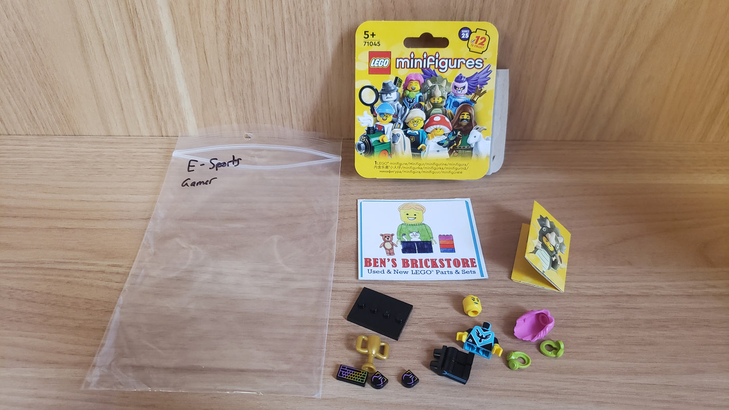 New, Complete LEGO® Collectible Minifigures Set col25-2 - E-Sports Gamer, Series 25 (Complete Set with Stand and Accessories)