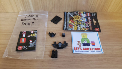 New, Complete LEGO® Collectible Minifigures Series 8, Set col08-11 - Vampire Bat, Series 8 (Complete Set with Stand and Accessories)