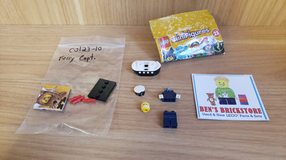 New, Complete LEGO® Collectible Minifigures Set col23-10 - Ferry Captain, Series 23 (Complete Set with Stand and Accessories)