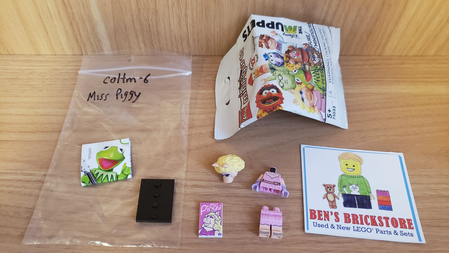 New, Complete LEGO® Collectible Minifigures Set coltm-6 - Miss Piggy, The Muppets (Complete Set with Stand and Accessories)