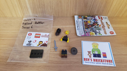 LEGO® Collectible Minifigures Set col06-2 - Highland Battler, Series 6 (Complete Set with Stand and Accessories)