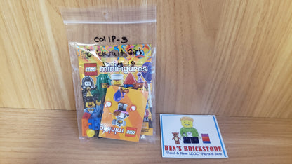 New, Complete  LEGO® Collectible Minifigures Set col18-3 - Brick Suit Girl, Series 18 (Complete Set with Stand and Accessories)