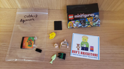 New, Sealed LEGO® Collectible Minifigures DC Super Heroes, Set colsh-3 - Aquaman, DC Super Heroes (Complete Set with Stand and Accessories)
