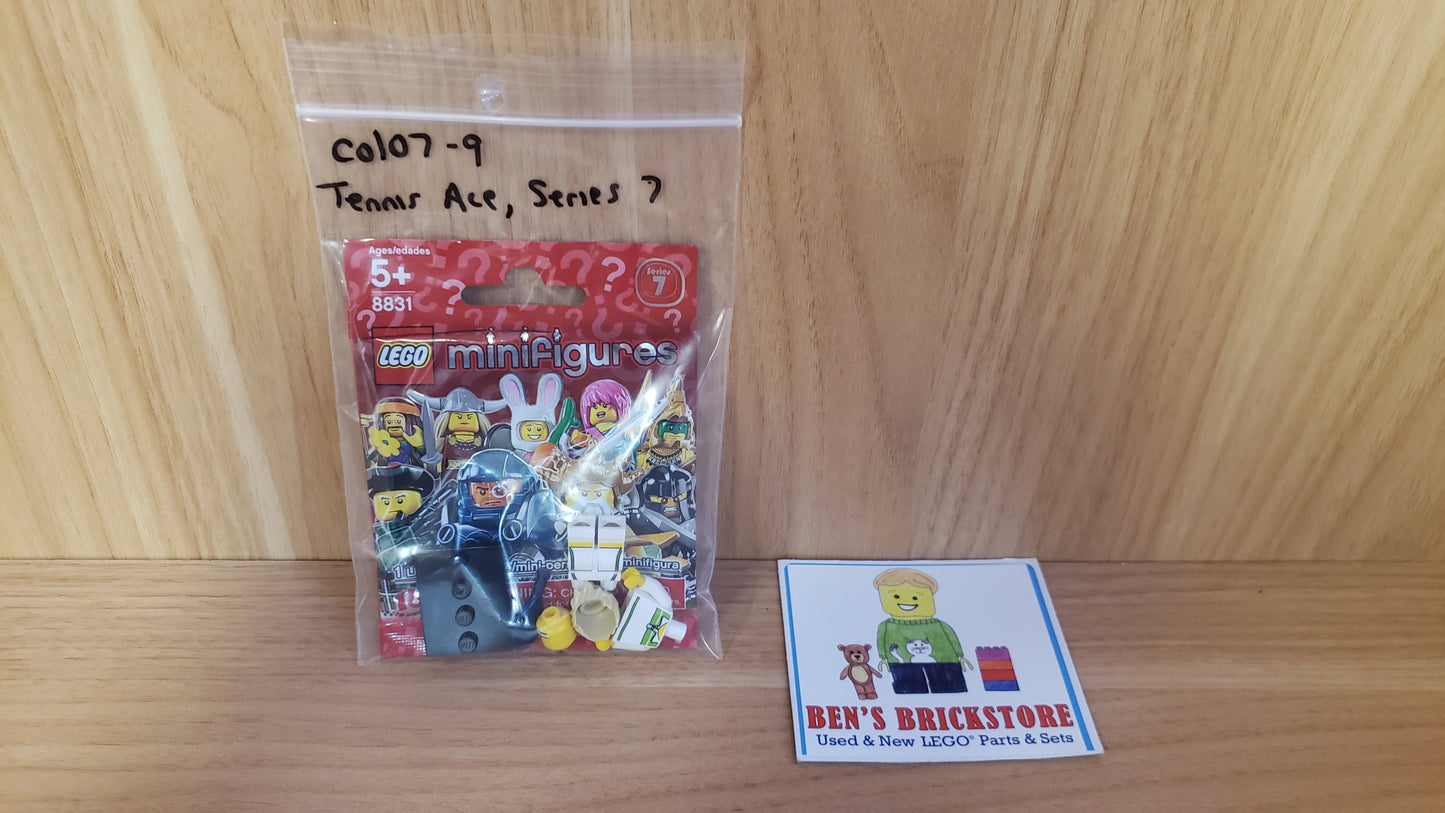 LEGO® Collectible Minifigures Set col07-9 - Tennis Ace, Series 7 (Complete Set with Stand and Accessories)
