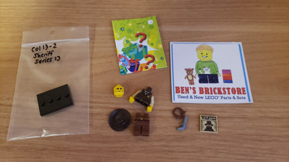 New, INCOMPLETE LEGO® Collectible Minifigures Set col13-2 - Sheriff, Series 13 (Complete Set with Stand and Accessories)