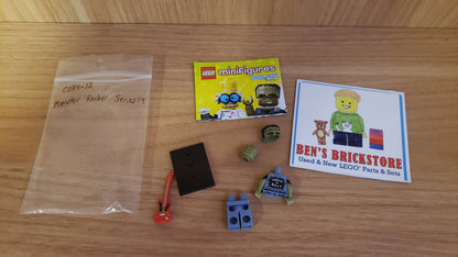 New, INCOMPLETE LEGO® Collectible Minifigures Set col14-12 - Monster Rocker, Series 14 (Complete Set with Stand and Accessories)