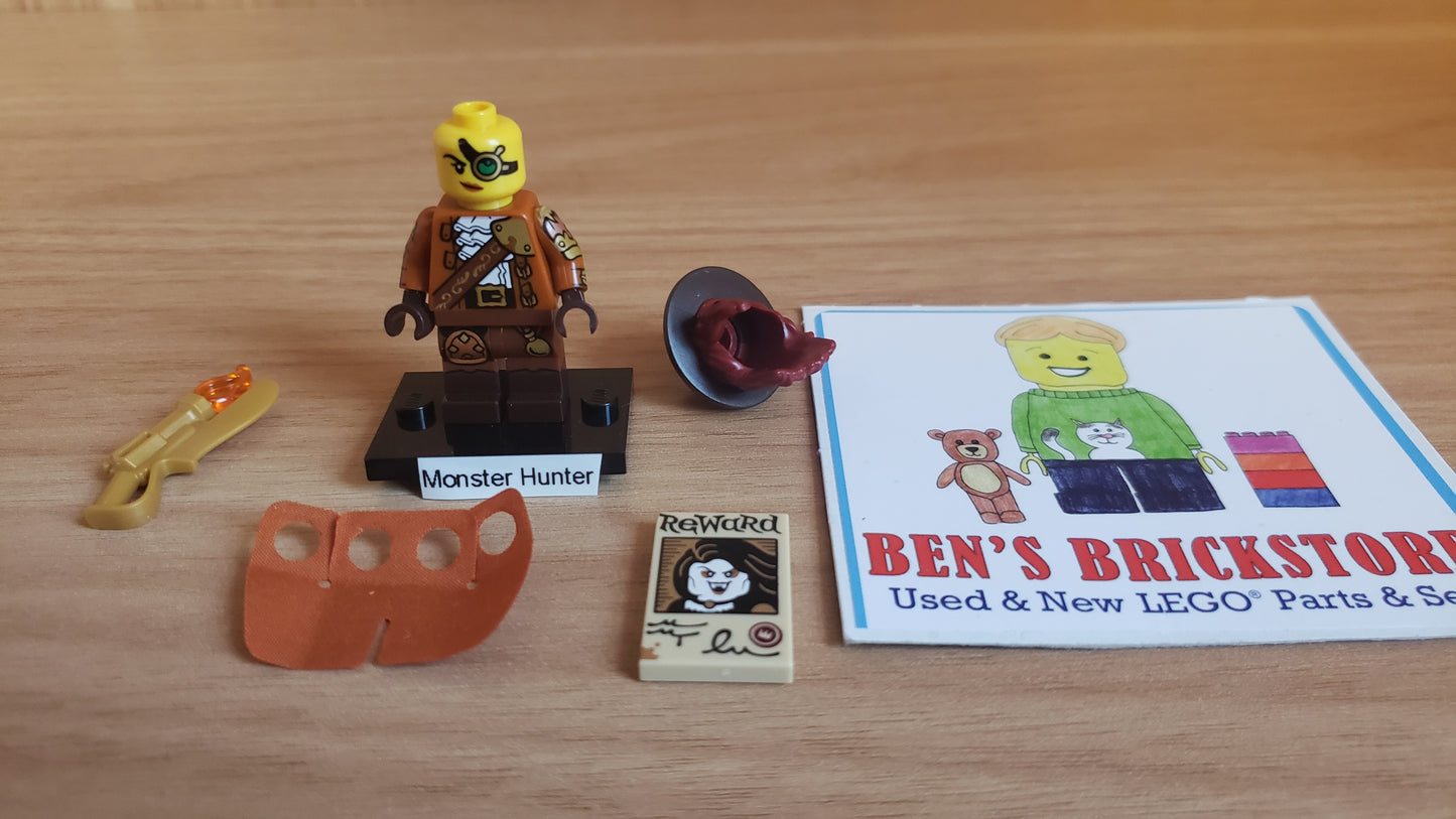 New, Sealed LEGO® Collectible Minifigures Set col29-4 Monster Hunter, Series 29 (Complete Set with Stand and Accessories)