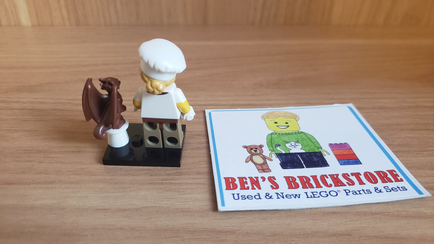 New, Sealed LEGO® Collectible Minifigures Set col29-7 Chocolatier, Series 29 (Complete Set with Stand and Accessories)