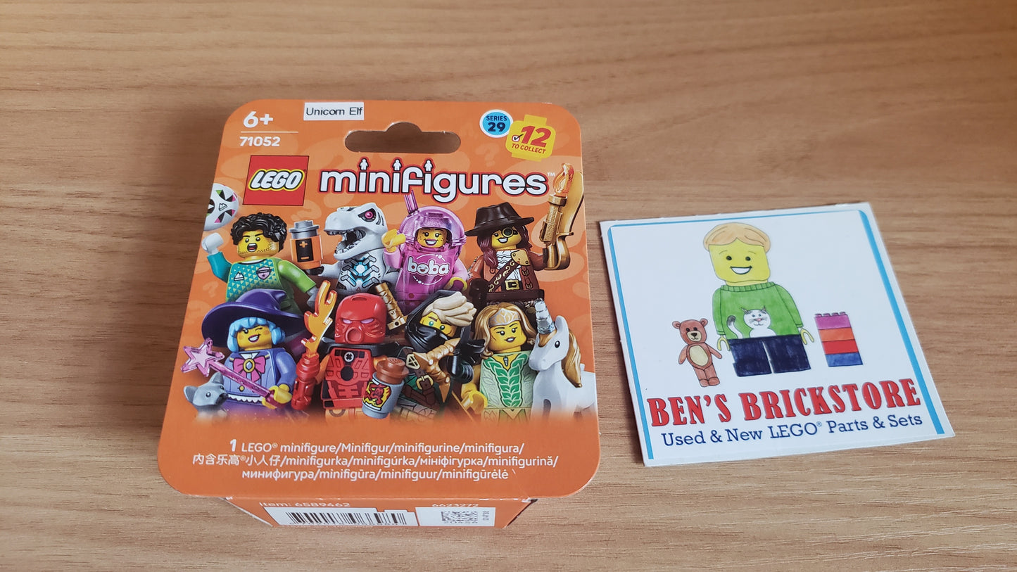 New, Sealed LEGO® Collectible Minifigures Set col29-12 Unicorn Elf, Series 29 (Complete Set with Stand and Accessories)