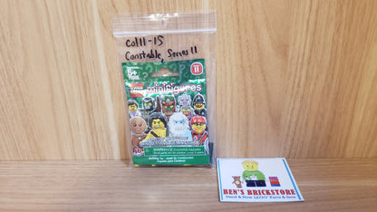 New, Complete LEGO® Collectible Minifigures Set col11-15 - Constable, Series 11 (Complete Set with Stand and Accessories)